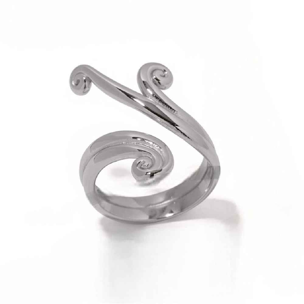 Silver Swirl Open Ring 
Stainless Steel